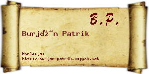 Burján Patrik névjegykártya