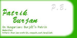 patrik burjan business card